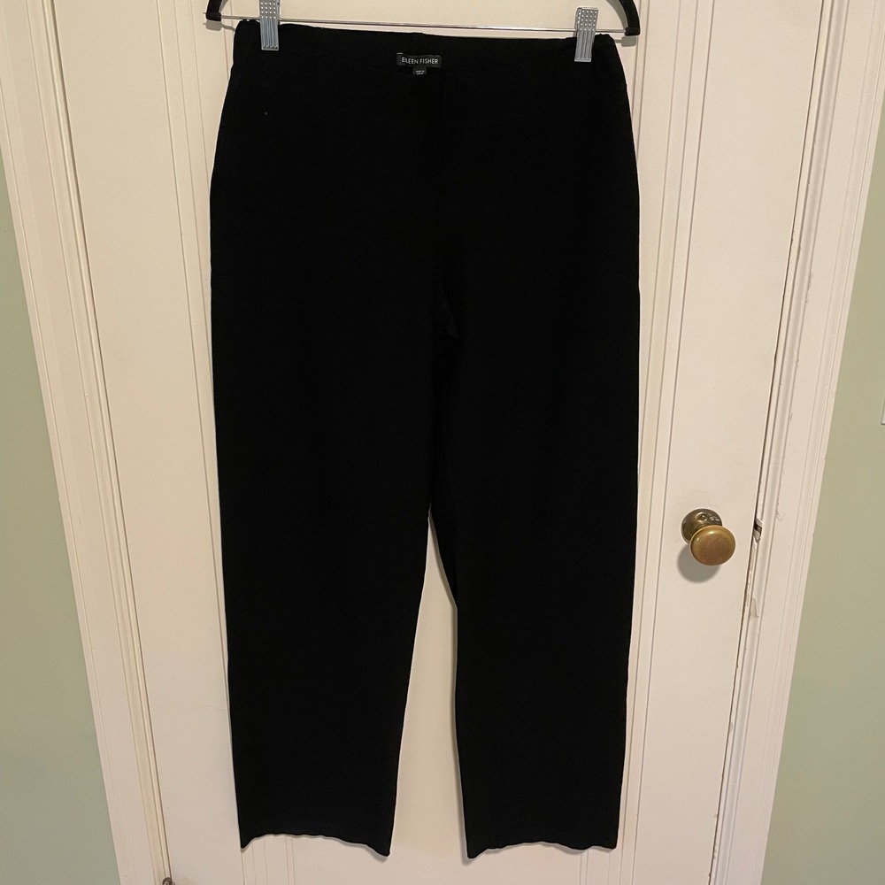 Eileen Fisher Stretch Pull On Pants Small Black